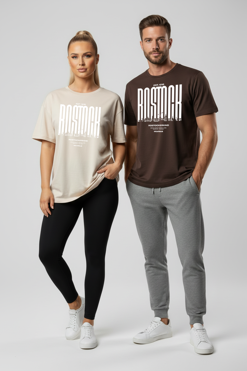 Rostock 'Rostockerkind' Bio Oversized T-Shirt Unisex Frontprint