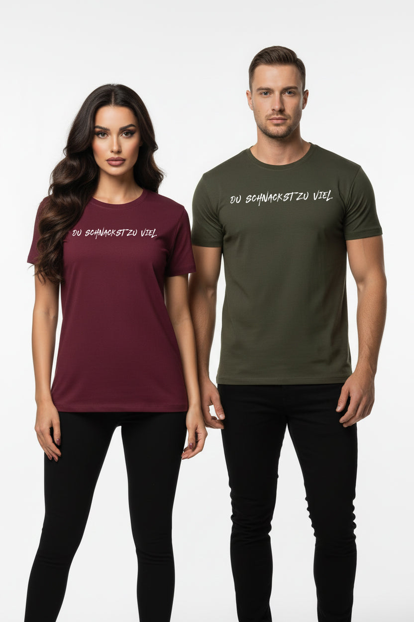 Unisex Sprüche T-Shirt 'Du schnackst zu viel' Fun Shirt