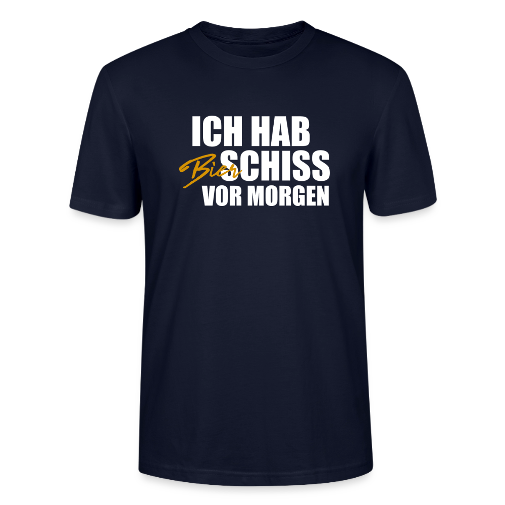Unisex Sprüche T-Shirt 'Ich hab Bierschiss vor morgen' - Navy