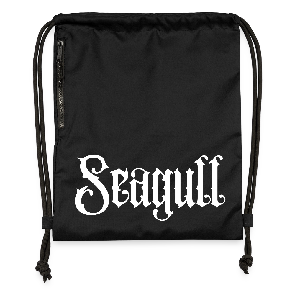 Rostock 'SEAGULL' Turnbeutel aus Recycling-Material mit SEAGULL Schriftzug - Schwarz