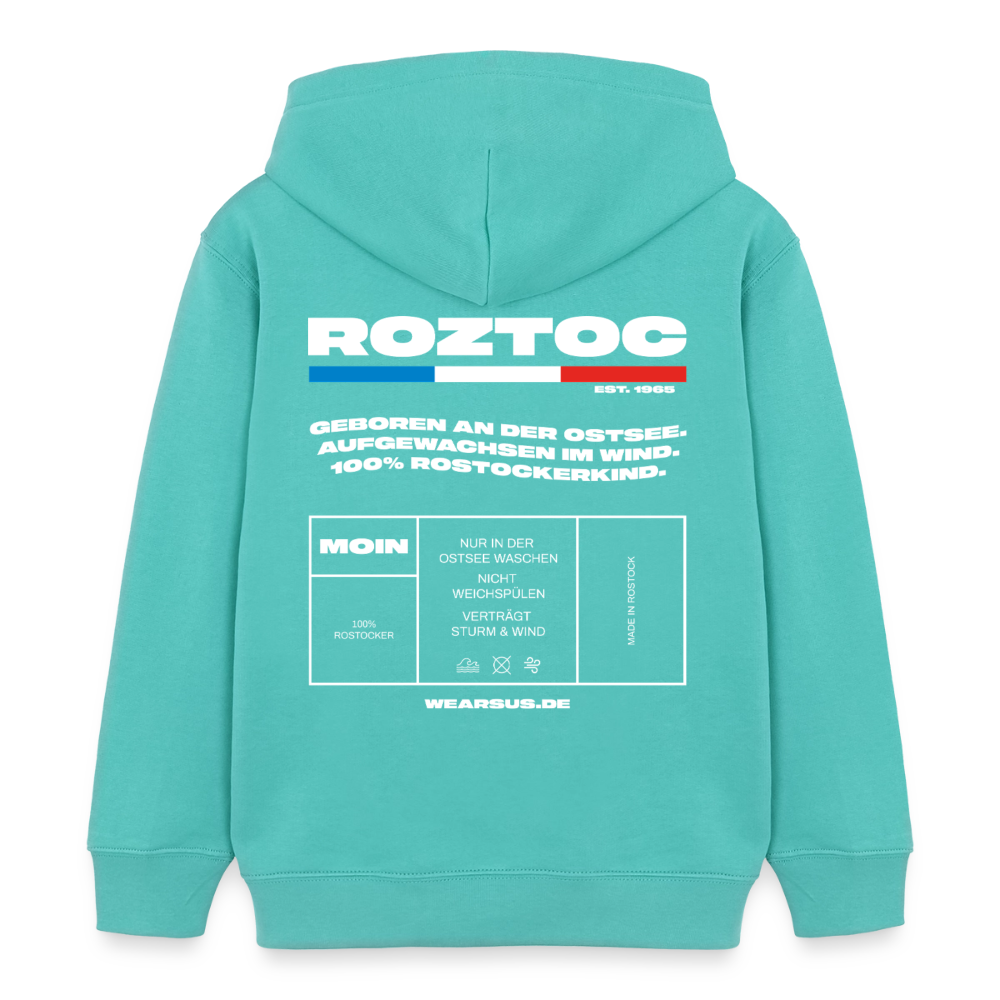 Rostock 'ROZTOC' Edition Bio Zip Hoodie Kinder 3-8 Jahre Farbe - Poolblau