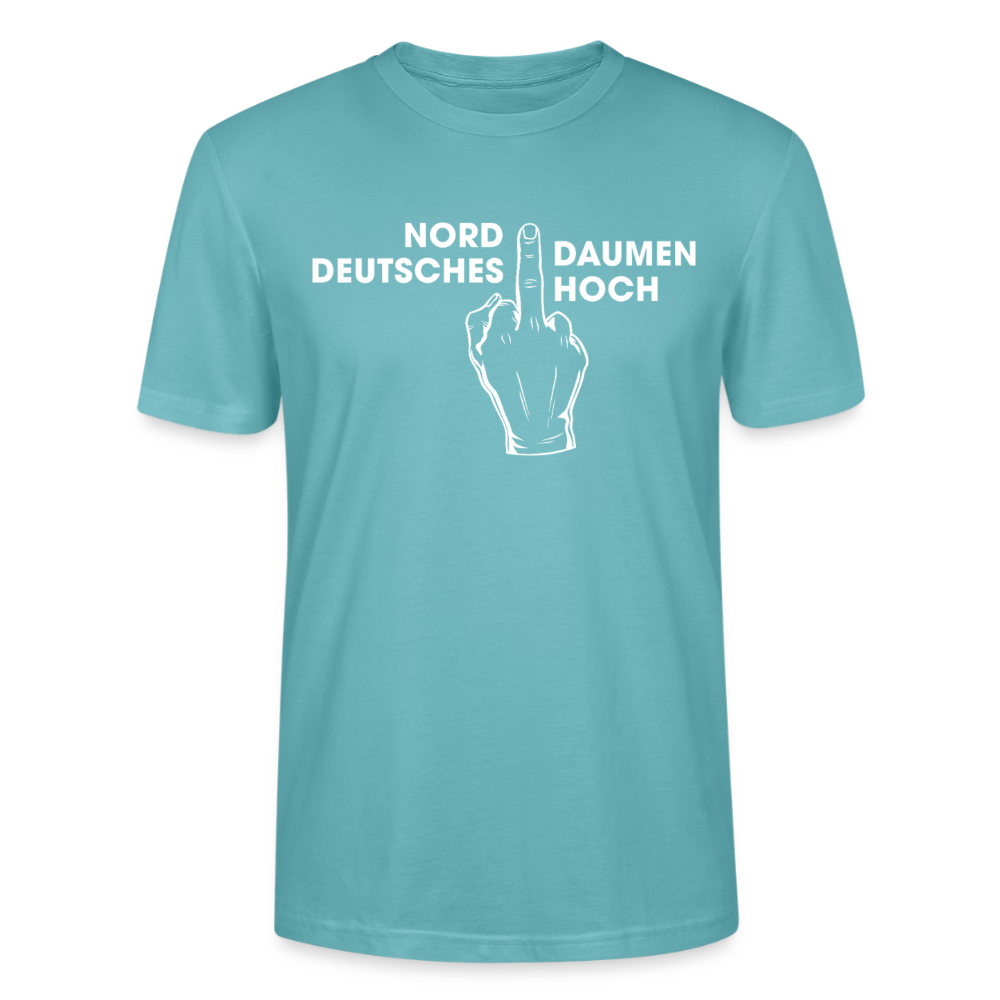 Unisex Sprüche T-Shirt 'Norddeutsches Daumen hoch' Fun Shirt - Pastelltürkis