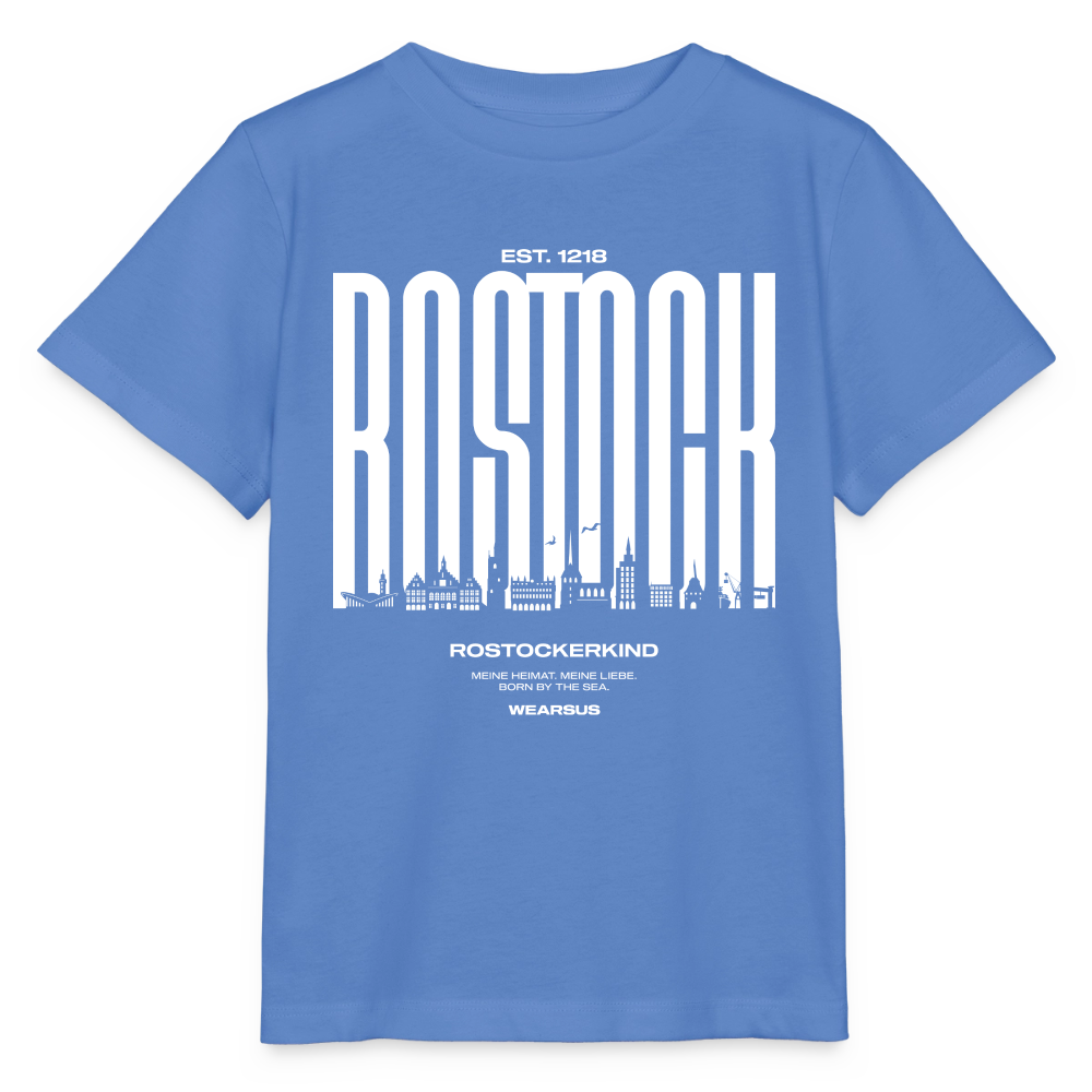 Rostock 'Rostockerkind' Bio T-Shirt Kinder 3-8 Jahre Front Print Farbe - Blau