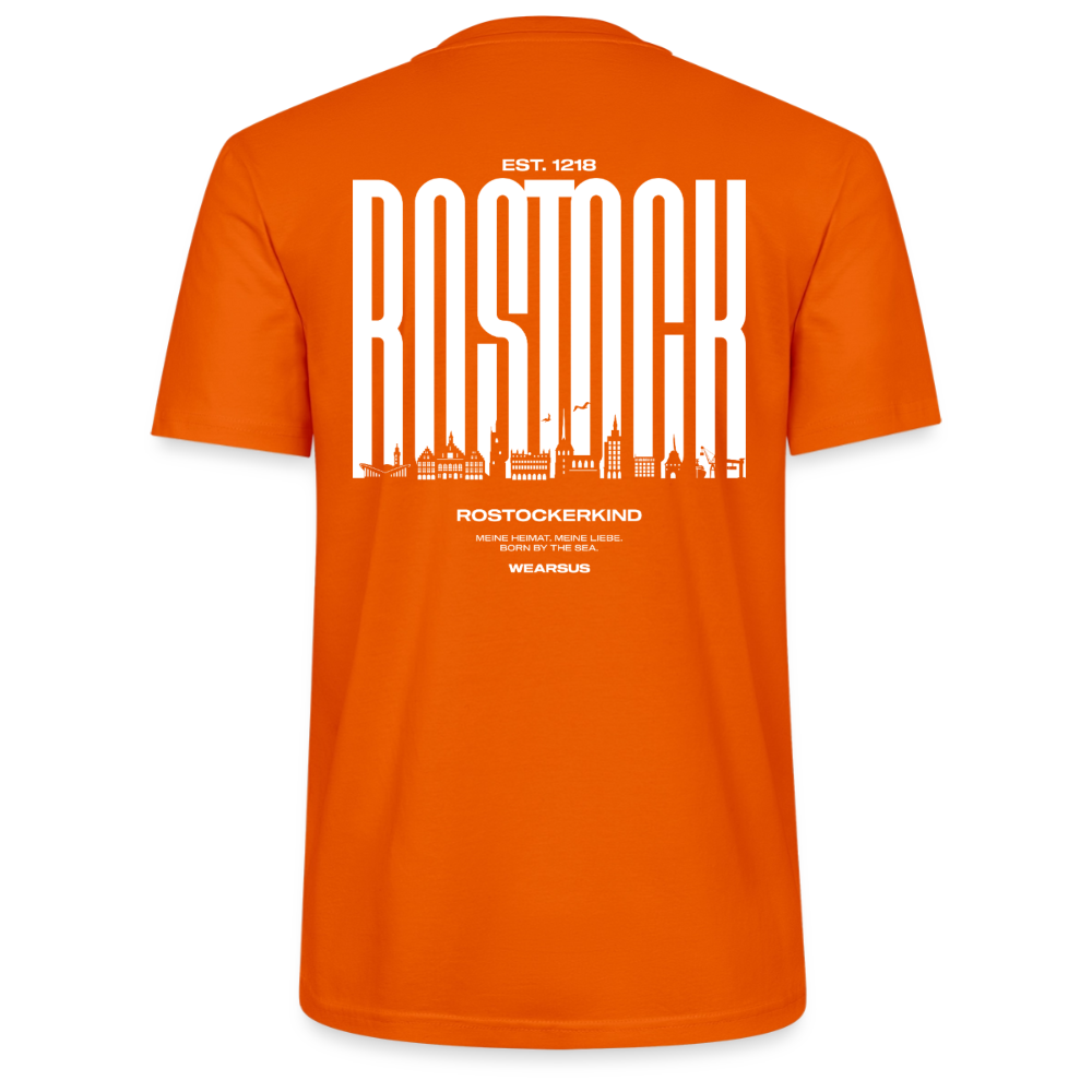 Rostock 'Rostockerkind' Bio T-Shirt Unisex Back Print Farbe - Tieforange