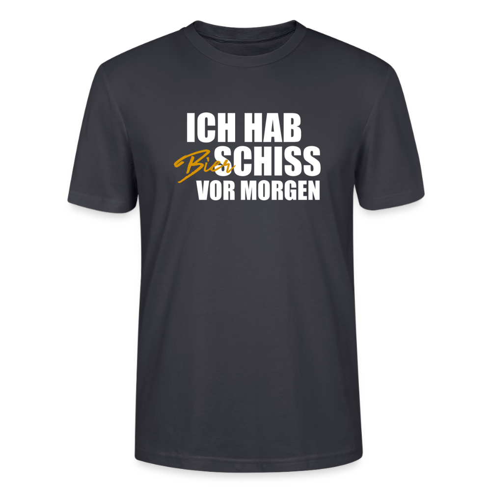 Unisex Sprüche T-Shirt 'Ich hab Bierschiss vor morgen' - Dunkles Graublau