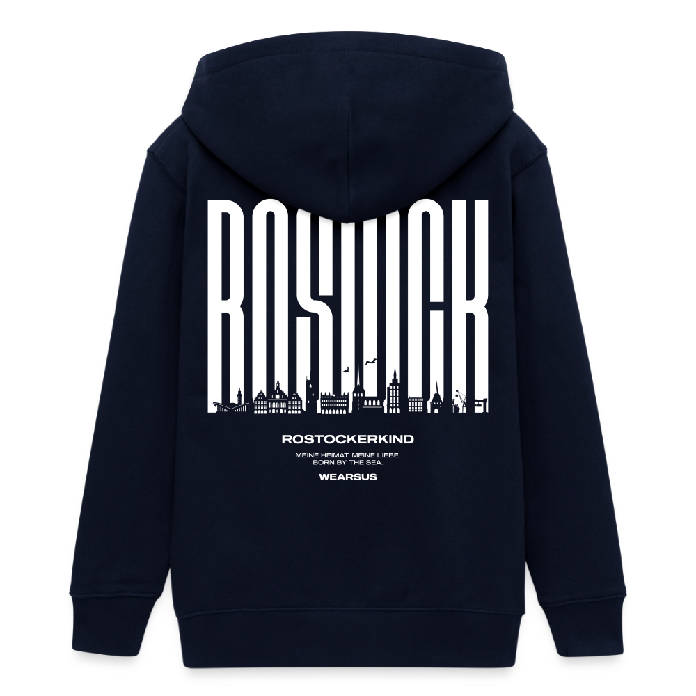 Rostock 'Rostockerkind' Bio Zip Hoodie Kinder 9-13 Jahre - Navy