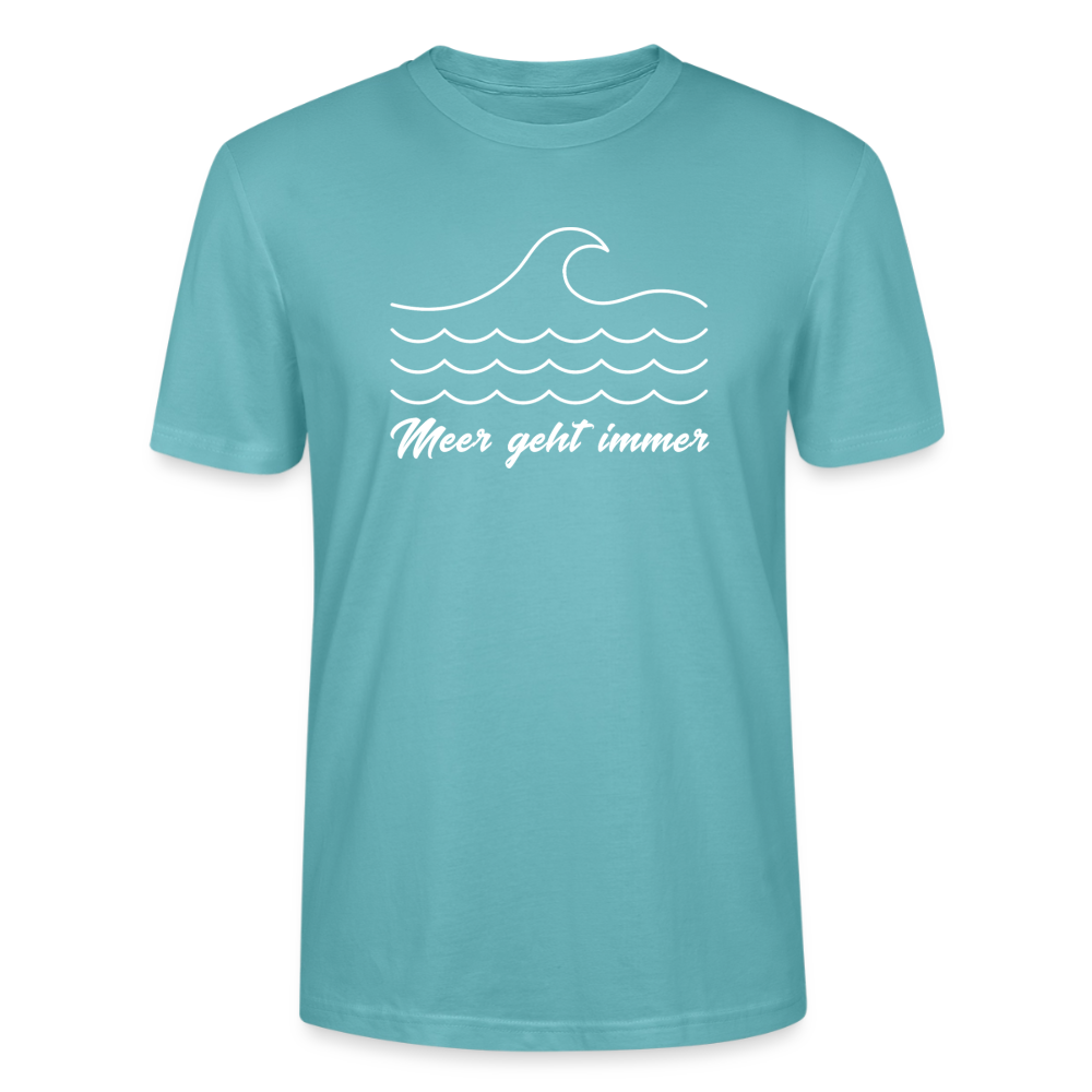 Unisex Sprüche T-Shirt ‘Meer geht immer’ Fun Shirt - Pastelltürkis