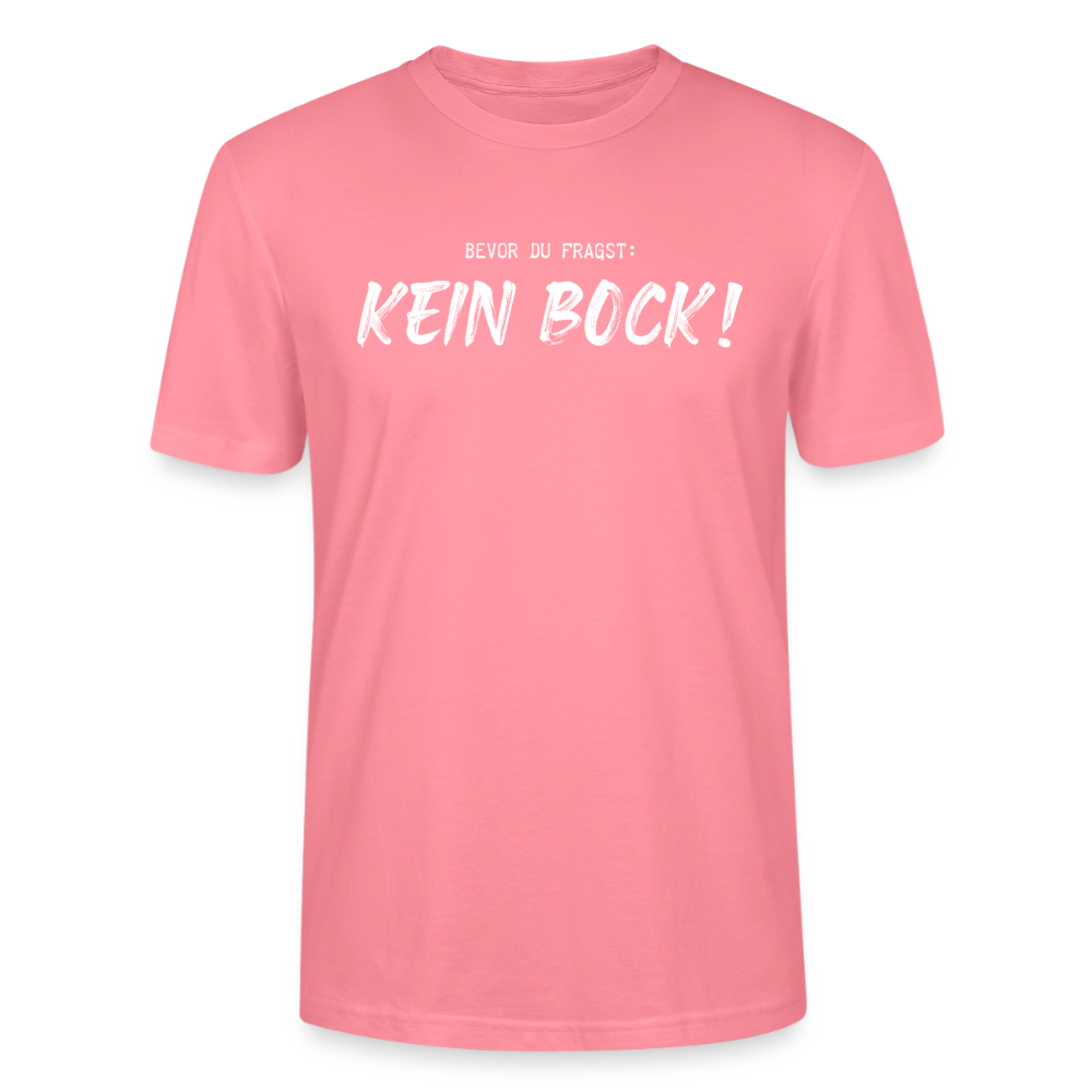 Unisex Sprüche T-Shirt 'Bevor du fragst. Kein Bock!' - Pink 