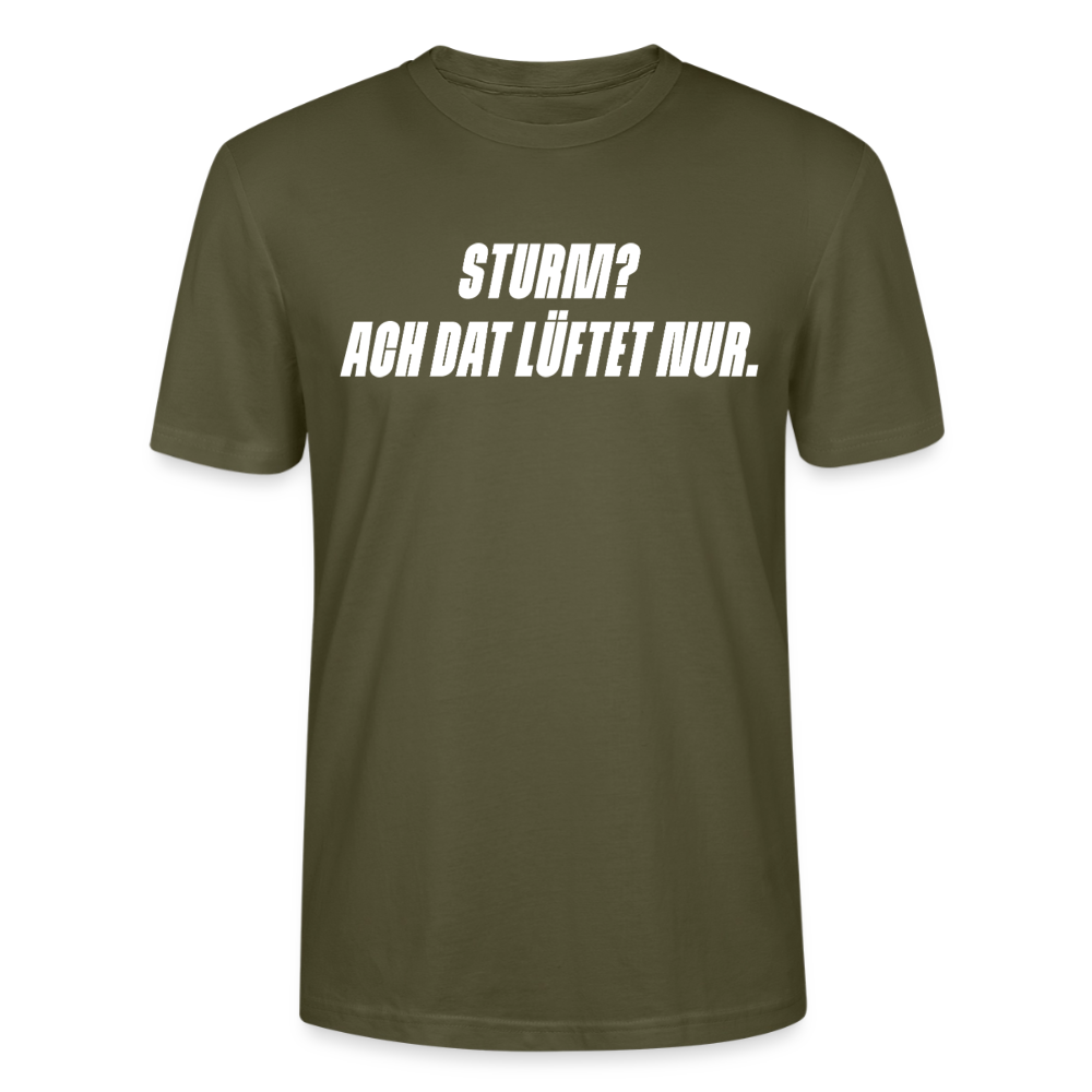 Unisex Sprüche T-Shirt 'Sturm? Ach dat lüftet nur.' Fun Shirt - Khaki