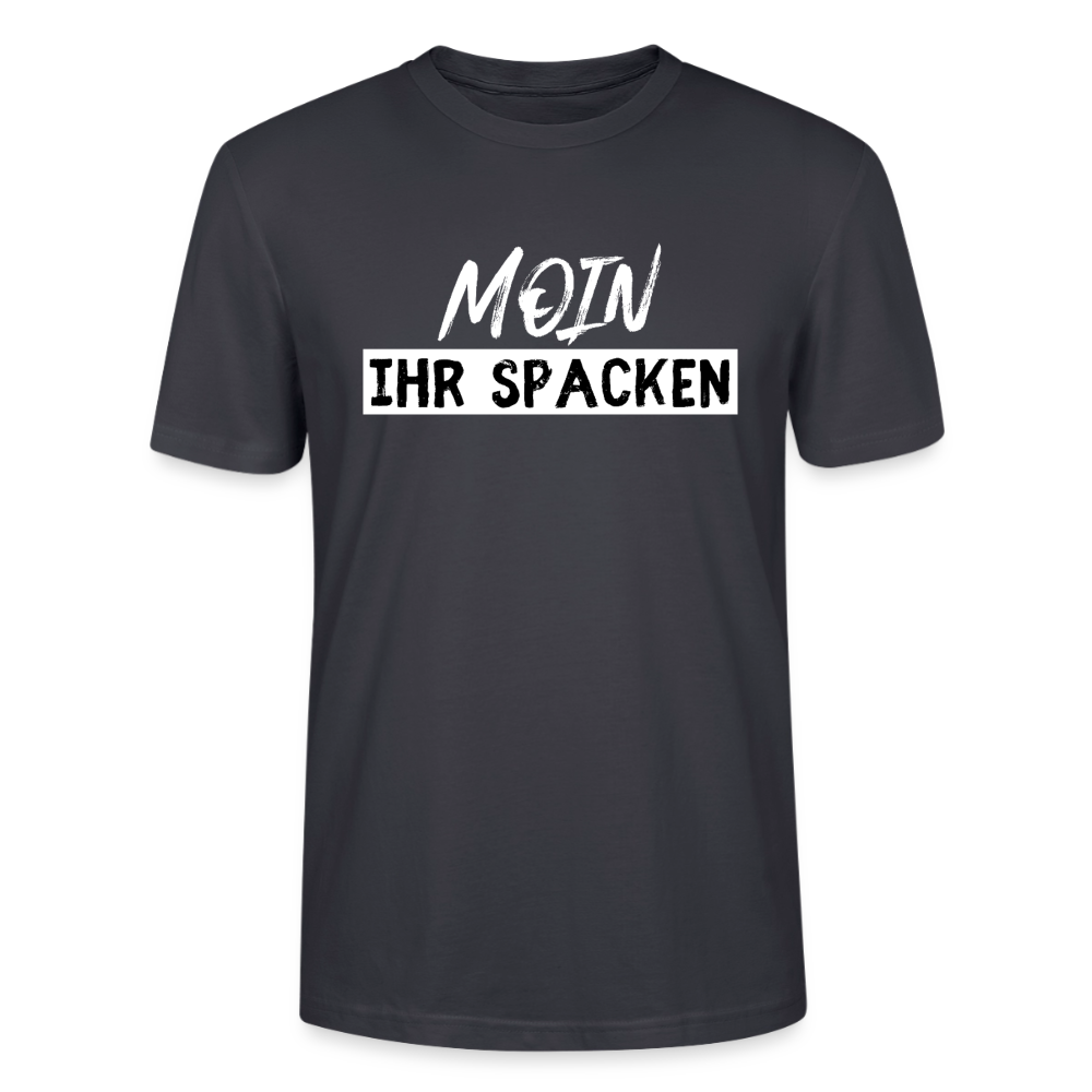Unisex Sprüche T-Shirt 'Moin ihr Spacken' Fun Shirt - Dunkles Graublau