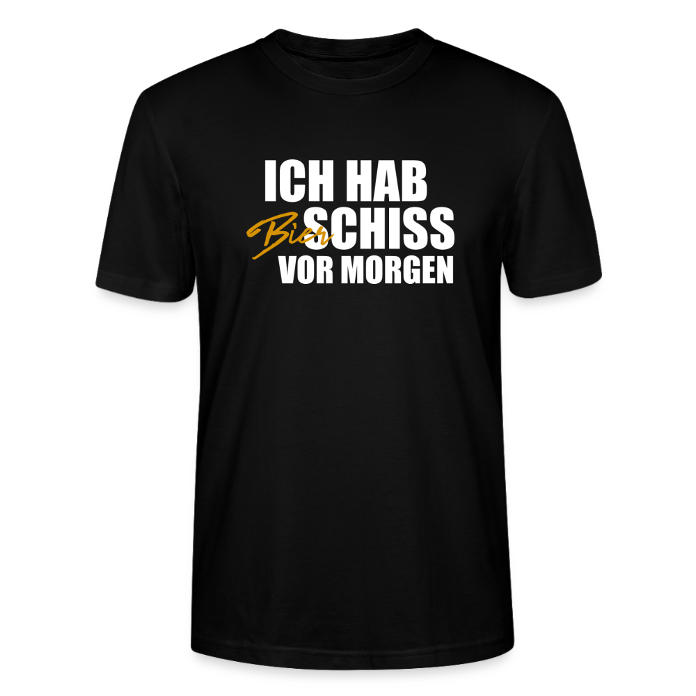 Unisex Sprüche T-Shirt 'Ich hab Bierschiss vor morgen' - Schwarz