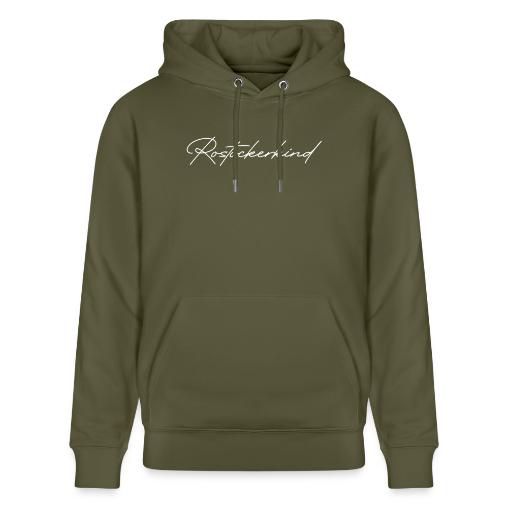 Rostock 'ROSTOCKERKIND' Signature Bio Hoodie Unisex weiß - Khaki Grün