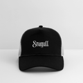 Rostock 'SEAGULL' Trucker Cap mit weißem Print - Schwarz/Steingrau