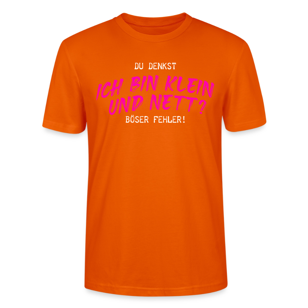 Damen Sprüche T-Shirt 'Du denkst ich bin klein und nett? Böser Fehler!' - Tieforange