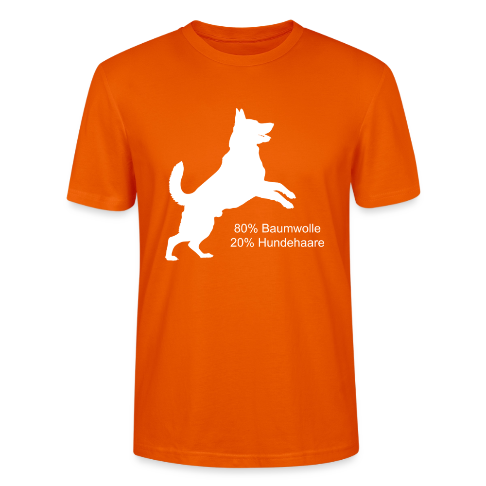 Unisex Sprüche T-Shirt '80% Baumwolle. 20% Hundehaare.' - Tieforange
