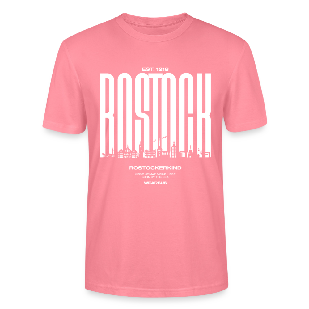 Rostock 'Rostockerkind' Bio T-Shirt Unisex Front Print Farbe - Pink 