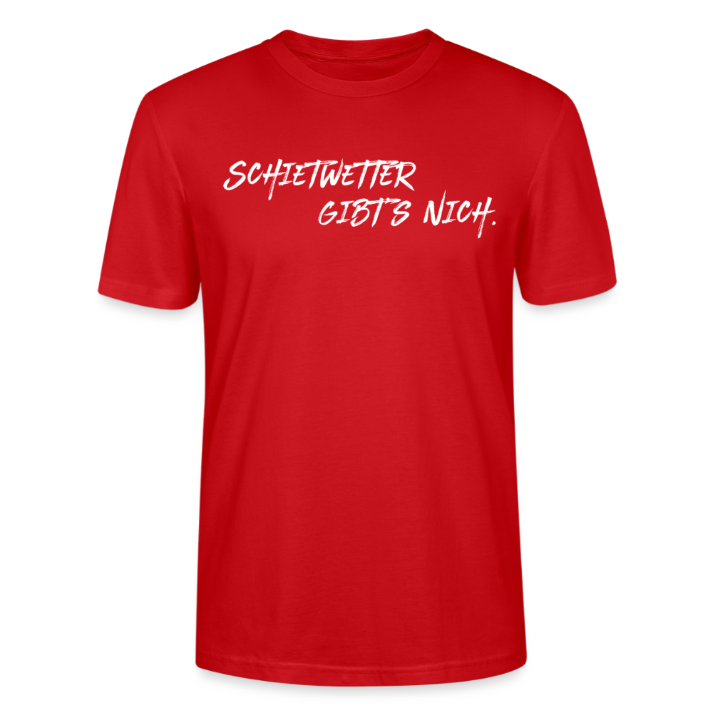 Unisex Sprüche T-Shirt 'Schietwetter gibt's nich' Fun Shirt - Rot