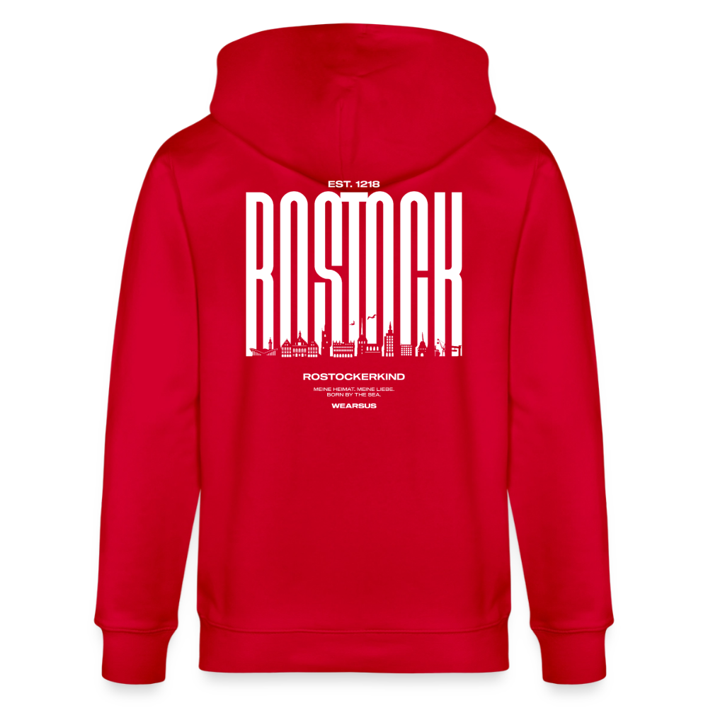 Rostock 'Rostockerkind' Bio Zip Hoodie Herren - Rot