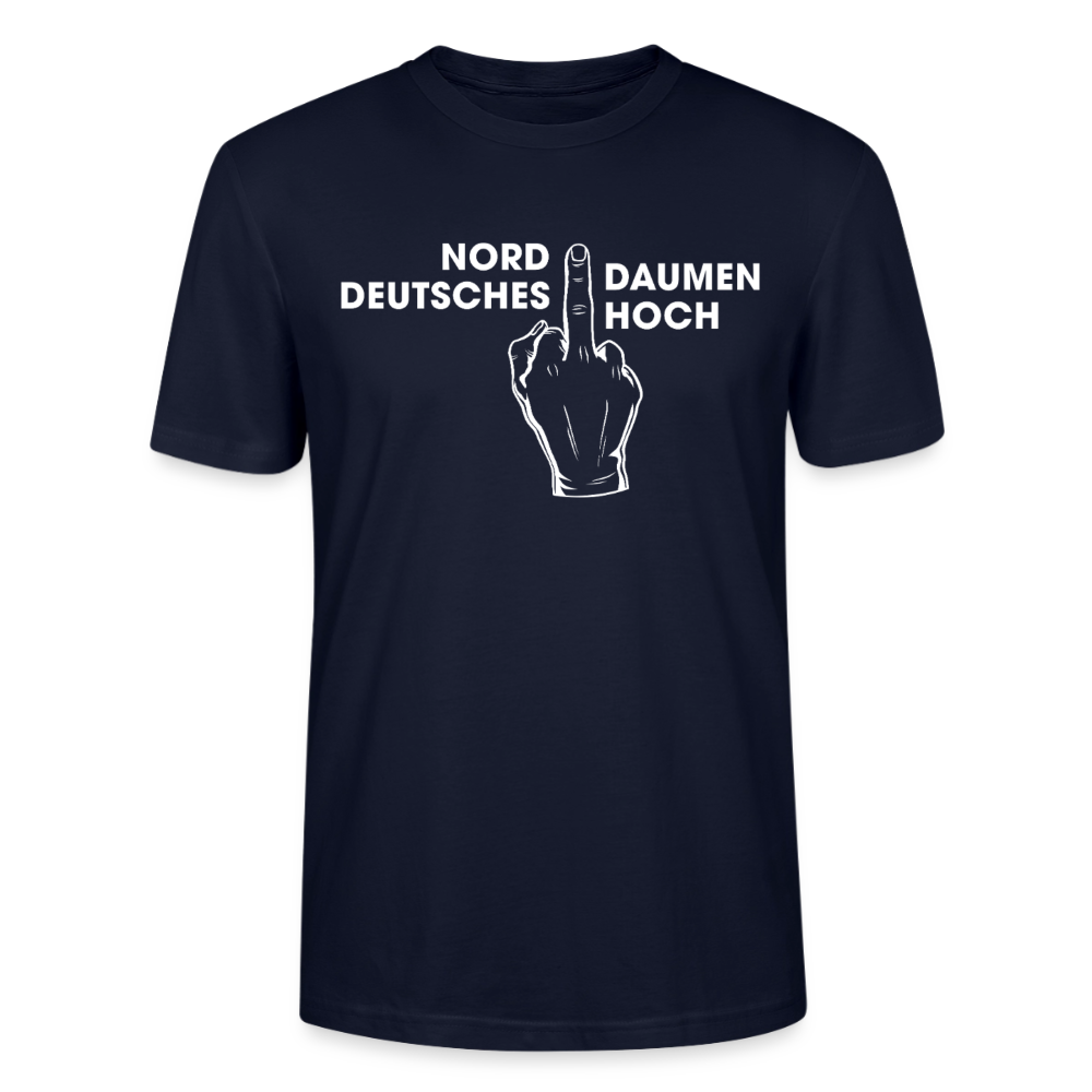 Unisex Sprüche T-Shirt 'Norddeutsches Daumen hoch' Fun Shirt - Navy
