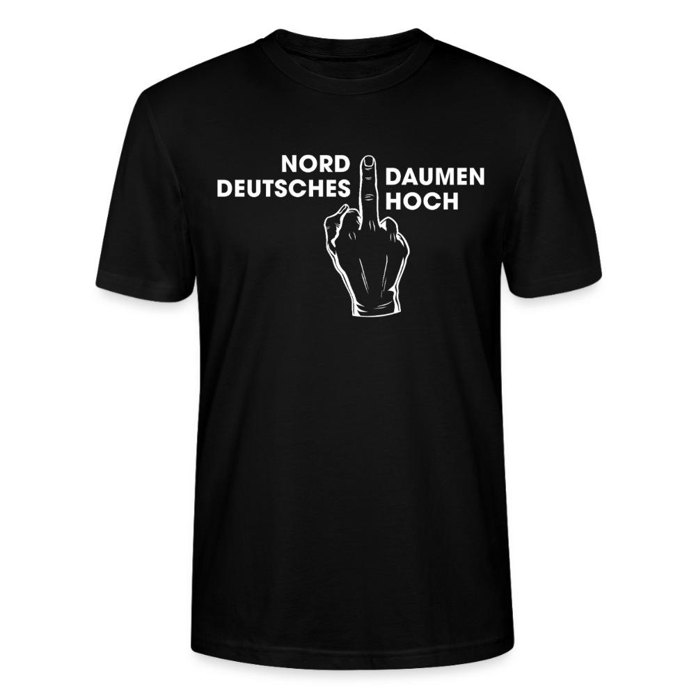 Unisex Sprüche T-Shirt 'Norddeutsches Daumen hoch' Fun Shirt - Schwarz