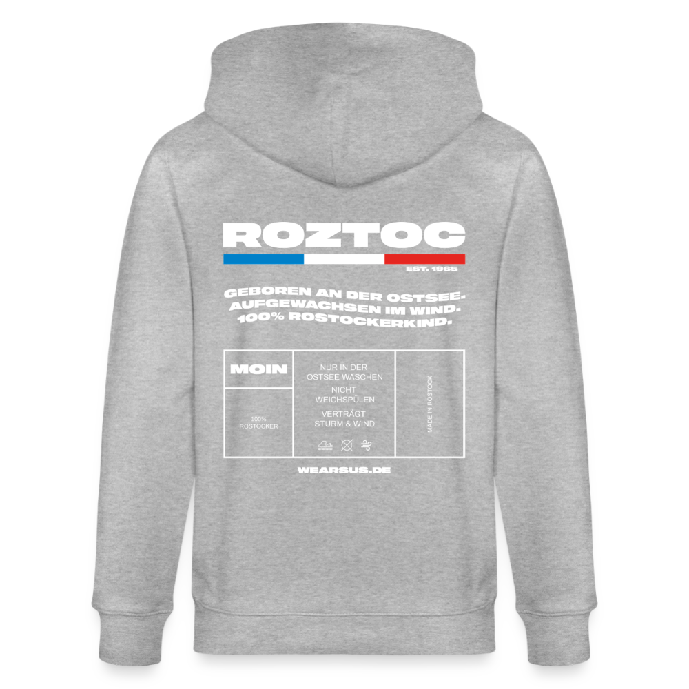 Rostock 'ROZTOC' Edition Bio Zip Hoodie Herren - Grau meliert