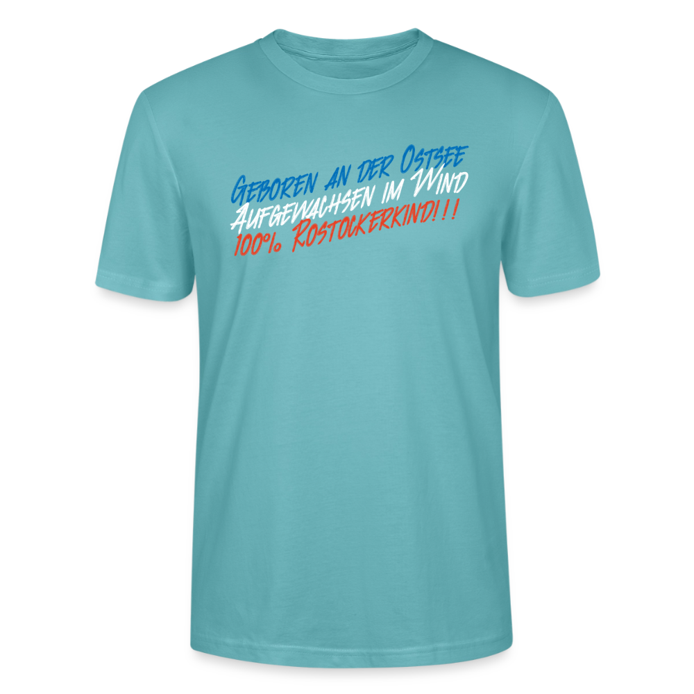 Unisex Sprüche T-Shirt 'Geboren an der Ostsee' Fun Shirt - Pastelltürkis