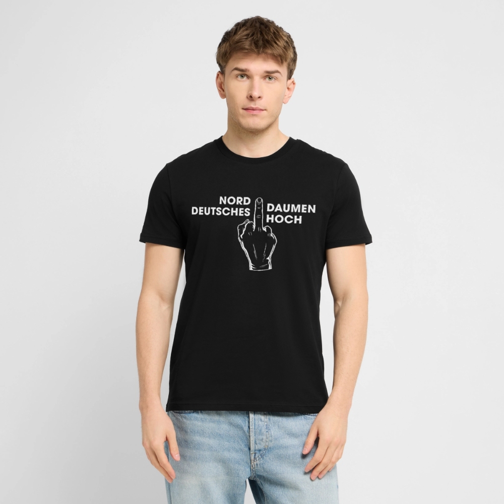 Unisex Sprüche T-Shirt 'Norddeutsches Daumen hoch' Fun Shirt - Schwarz