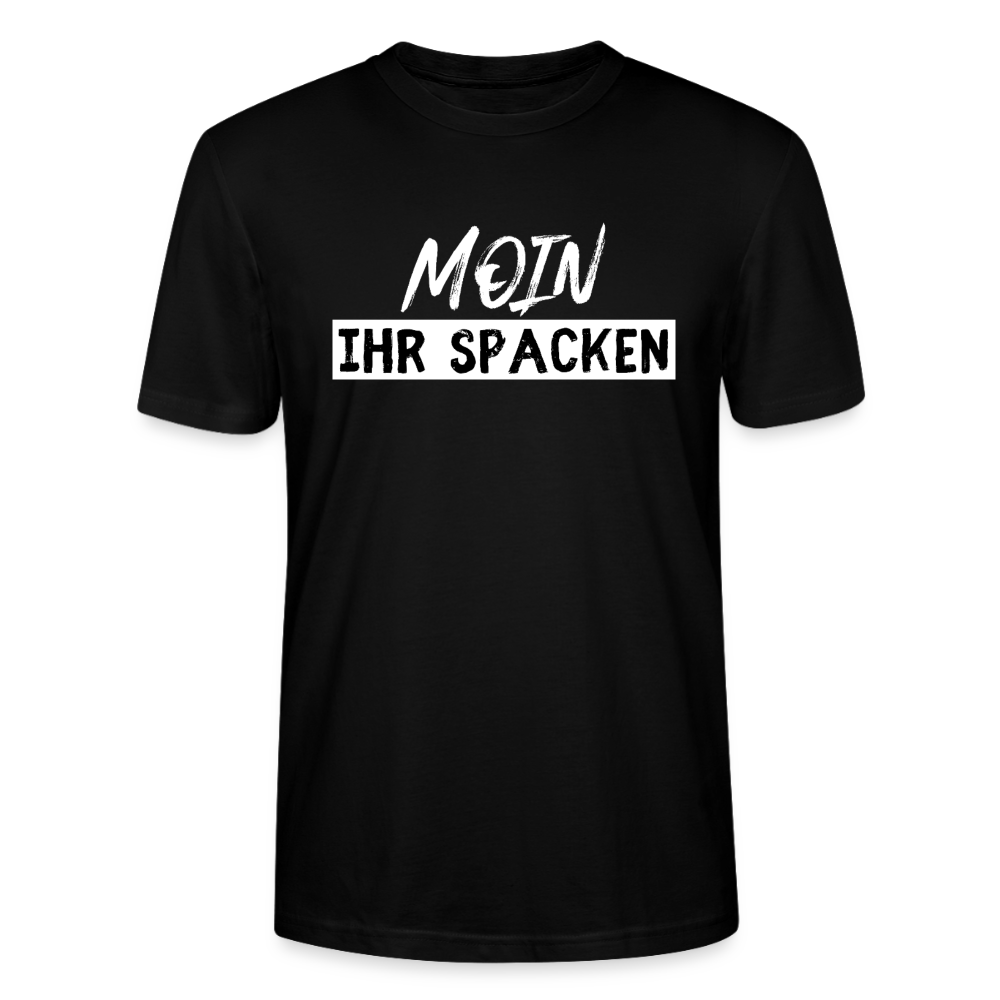 Unisex Sprüche T-Shirt 'Moin ihr Spacken' Fun Shirt - Schwarz
