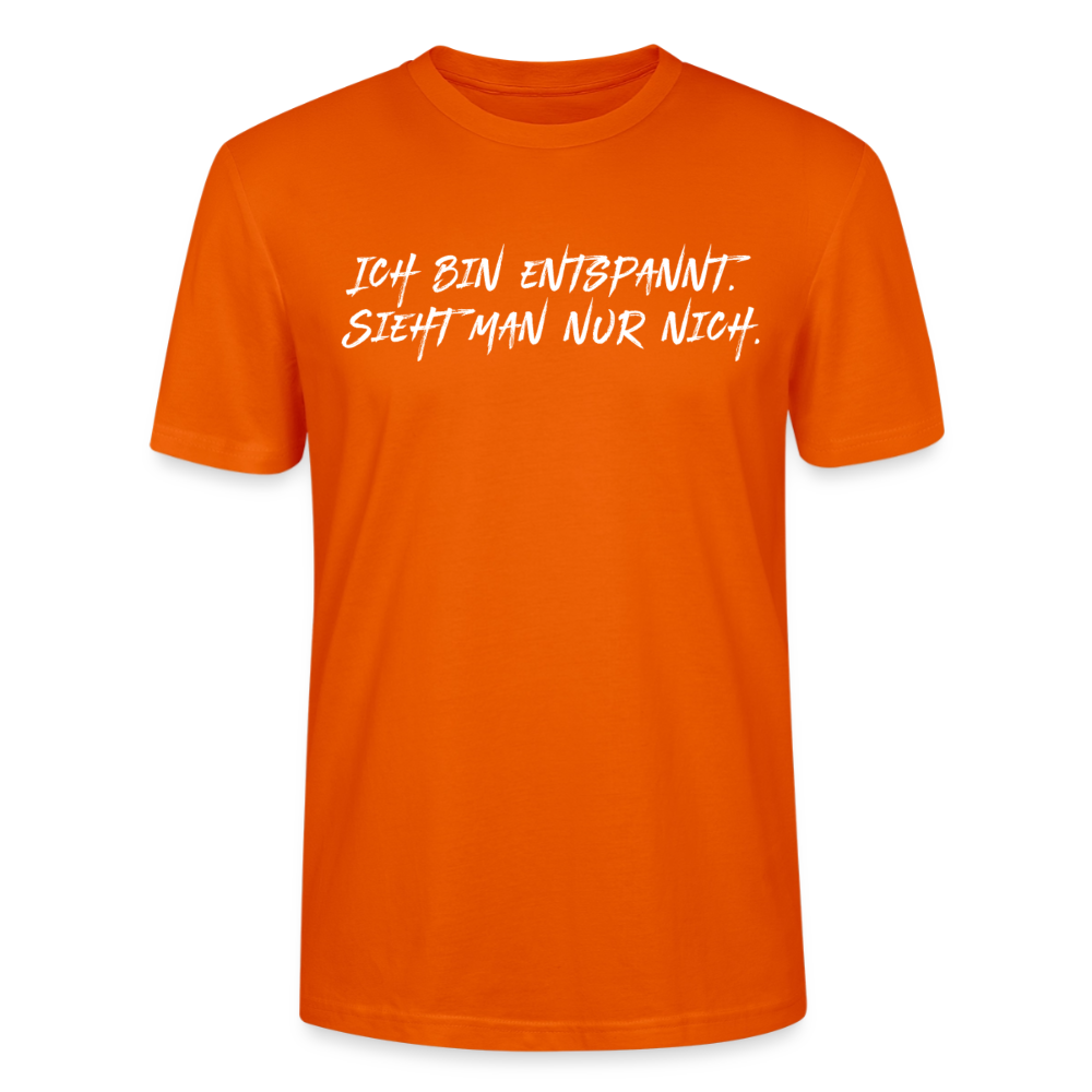 Unisex Sprüche T-Shirt 'Ich bin entspannt sieht man nur nich.' Fun Shirt - Tieforange