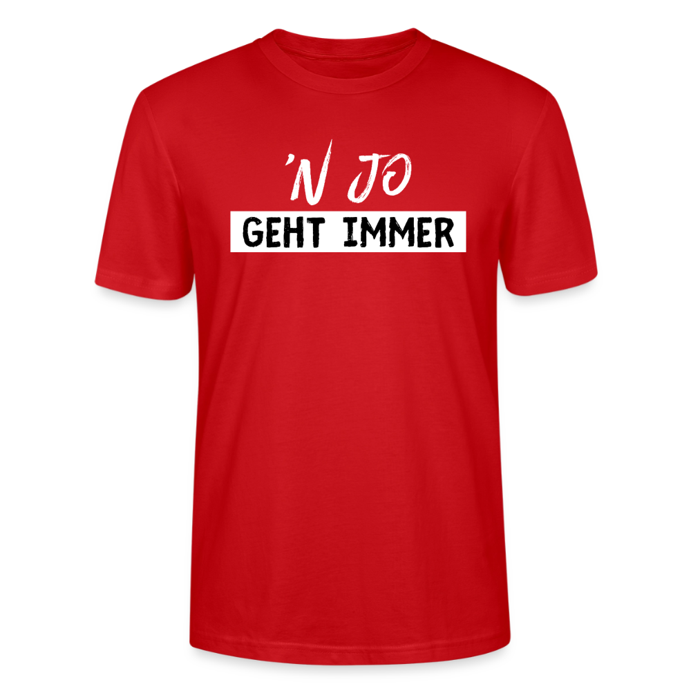 Unisex Sprüche T-Shirt ''n jo geht immer' Fun Shirt - Rot