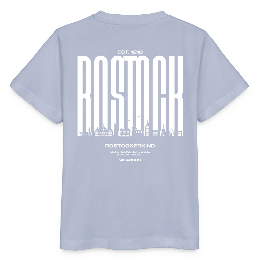Rostock 'Rostockerkind' Bio T-Shirt Kinder 3-8 Jahre Back Print Farbe - Lavendel-Violett
