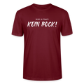 Unisex Sprüche T-Shirt 'Bevor du fragst. Kein Bock!' - Burgunderrot
