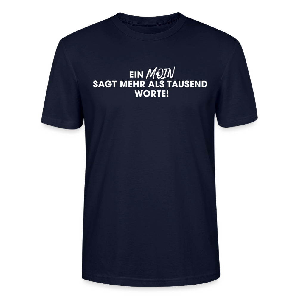 Unisex Sprüche T-Shirt 'Ein Moin sagt mehr als tausend Worte!' Fun Shirt - Navy