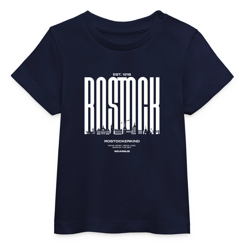 Rostock 'Rostockerkind' Bio T-Shirt Babys Front Print Farbe - Navy