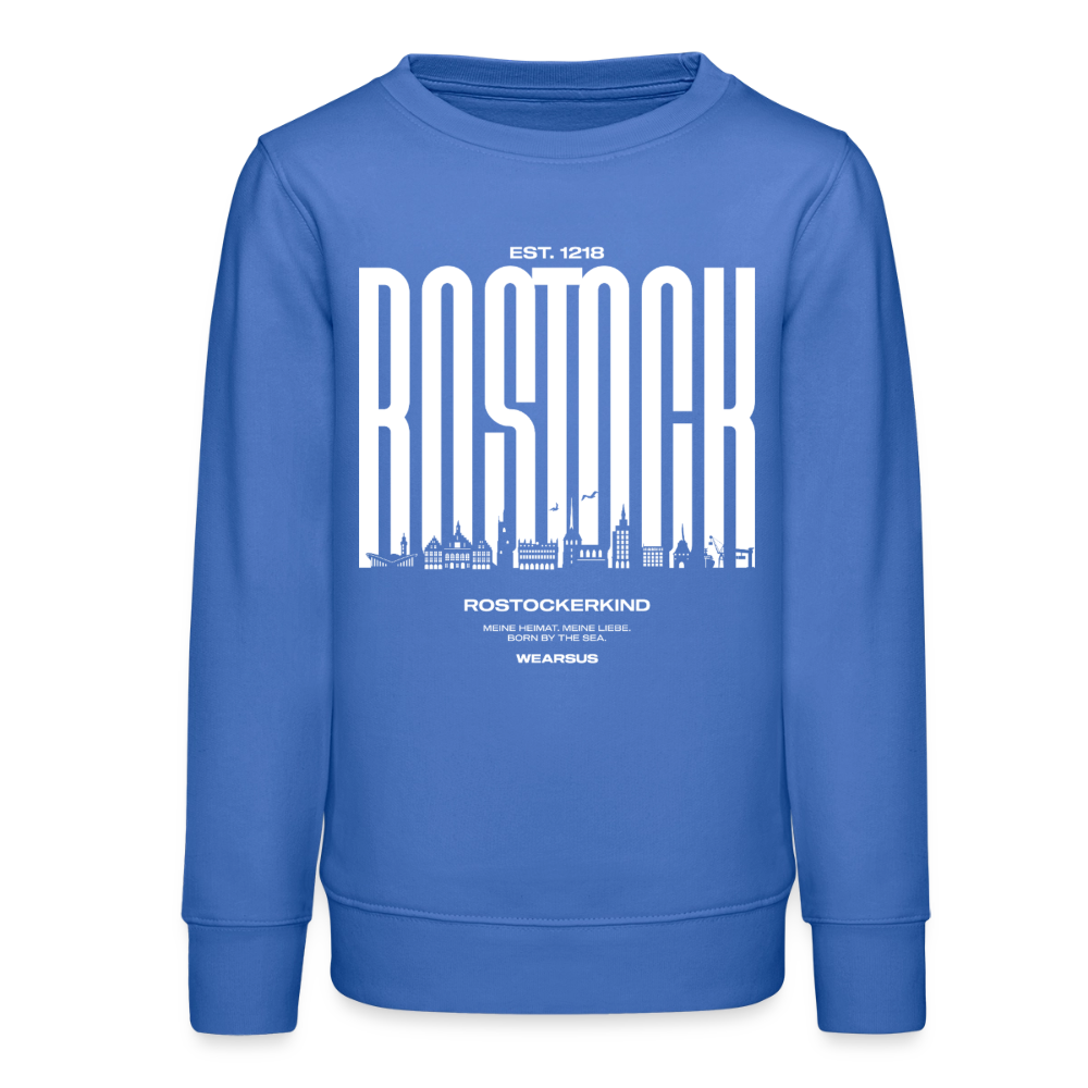 Rostock 'Rostockerkind' Bio Sweatshirt Kinder 9-13 Jahre Front Print - carolina Blue