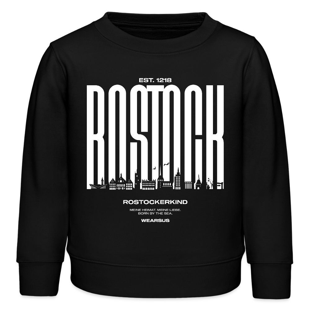 Rostock 'Rostockerkind' Bio Sweatshirt Kinder 3-8 Jahre Front Print - Schwarz