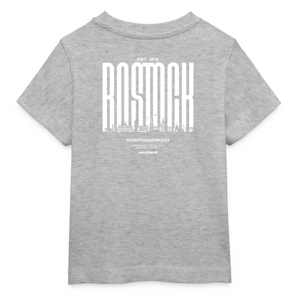 Rostock 'Rostockerkind' Bio T-Shirt Babys Back Print Farbe - Grau meliert