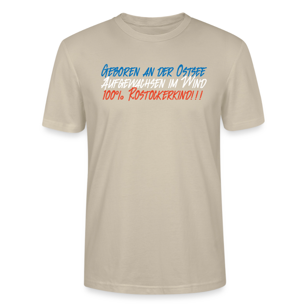 Unisex Sprüche T-Shirt 'Geboren an der Ostsee 2' Fun Shirt - Beige