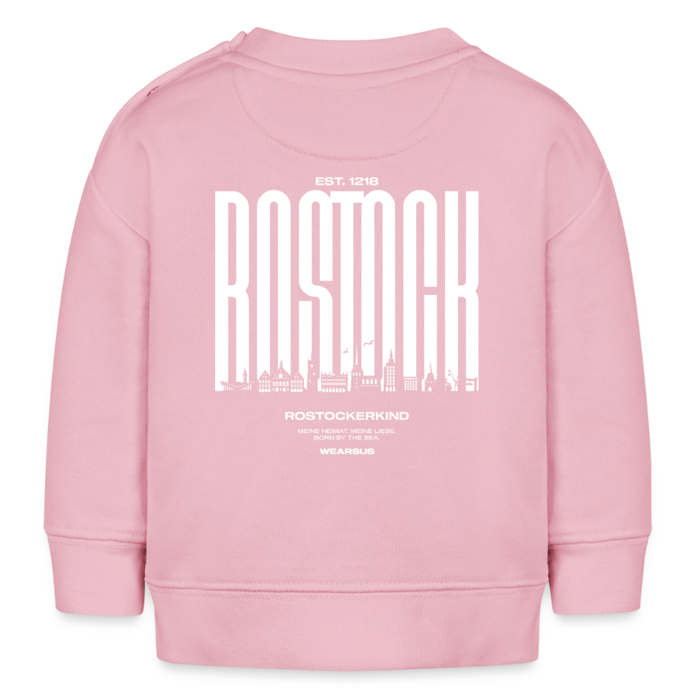 Rostock 'Rostockerkind' Bio Sweatshirt Babys Back Print Farbe - Hellrosa