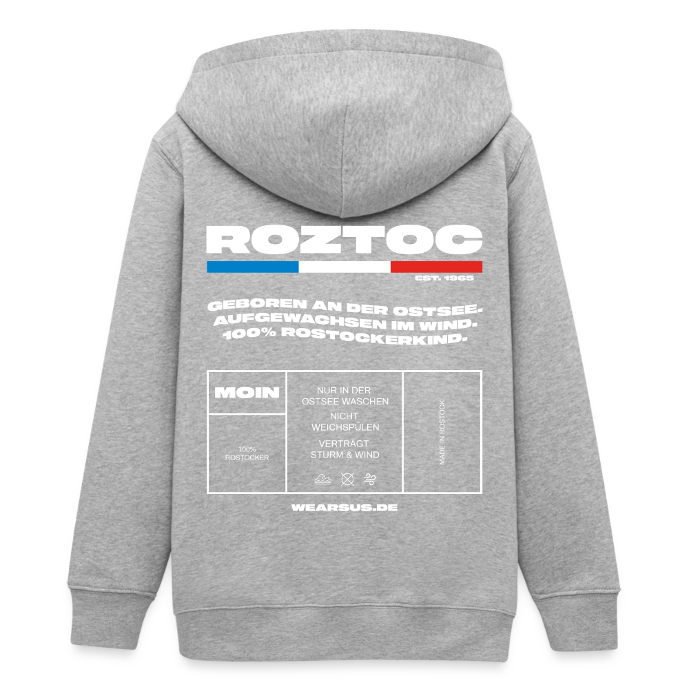Rostock 'ROZTOC' Edition Bio Zip Hoodie Kinder - Grau meliert