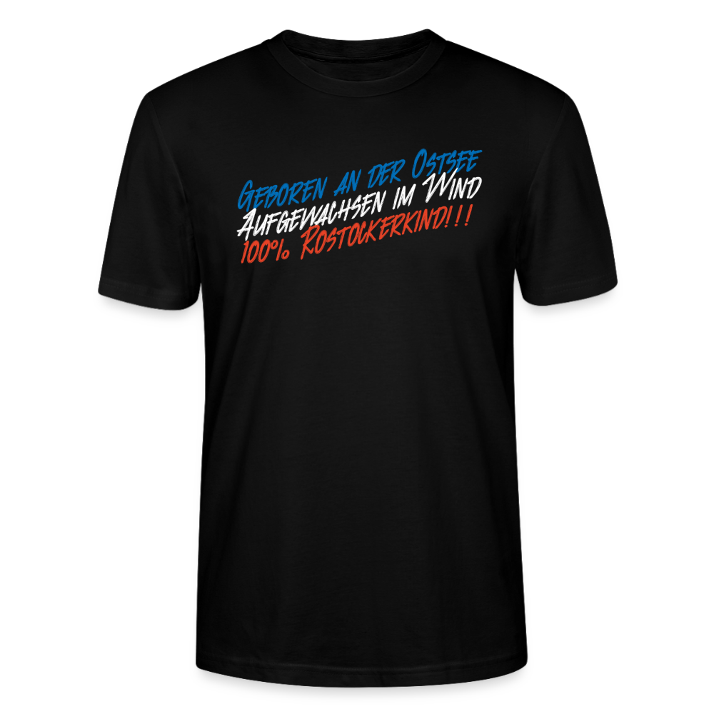 Unisex Sprüche T-Shirt 'Geboren an der Ostsee' Fun Shirt - Schwarz