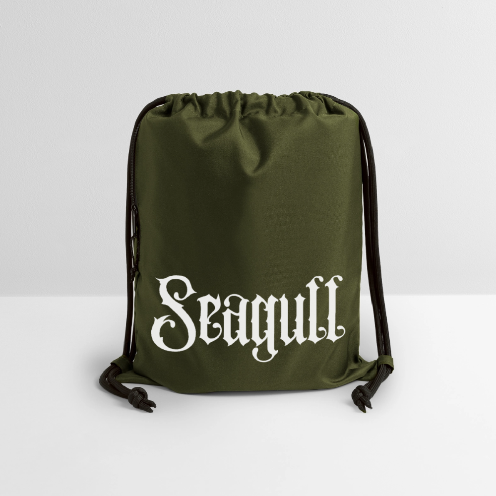 Rostock 'SEAGULL' Turnbeutel aus Recycling-Material mit SEAGULL Schriftzug - military Green