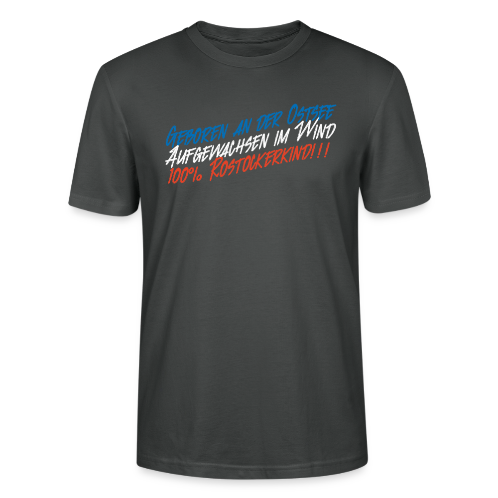 Unisex Sprüche T-Shirt 'Geboren an der Ostsee' Fun Shirt - Anthrazit