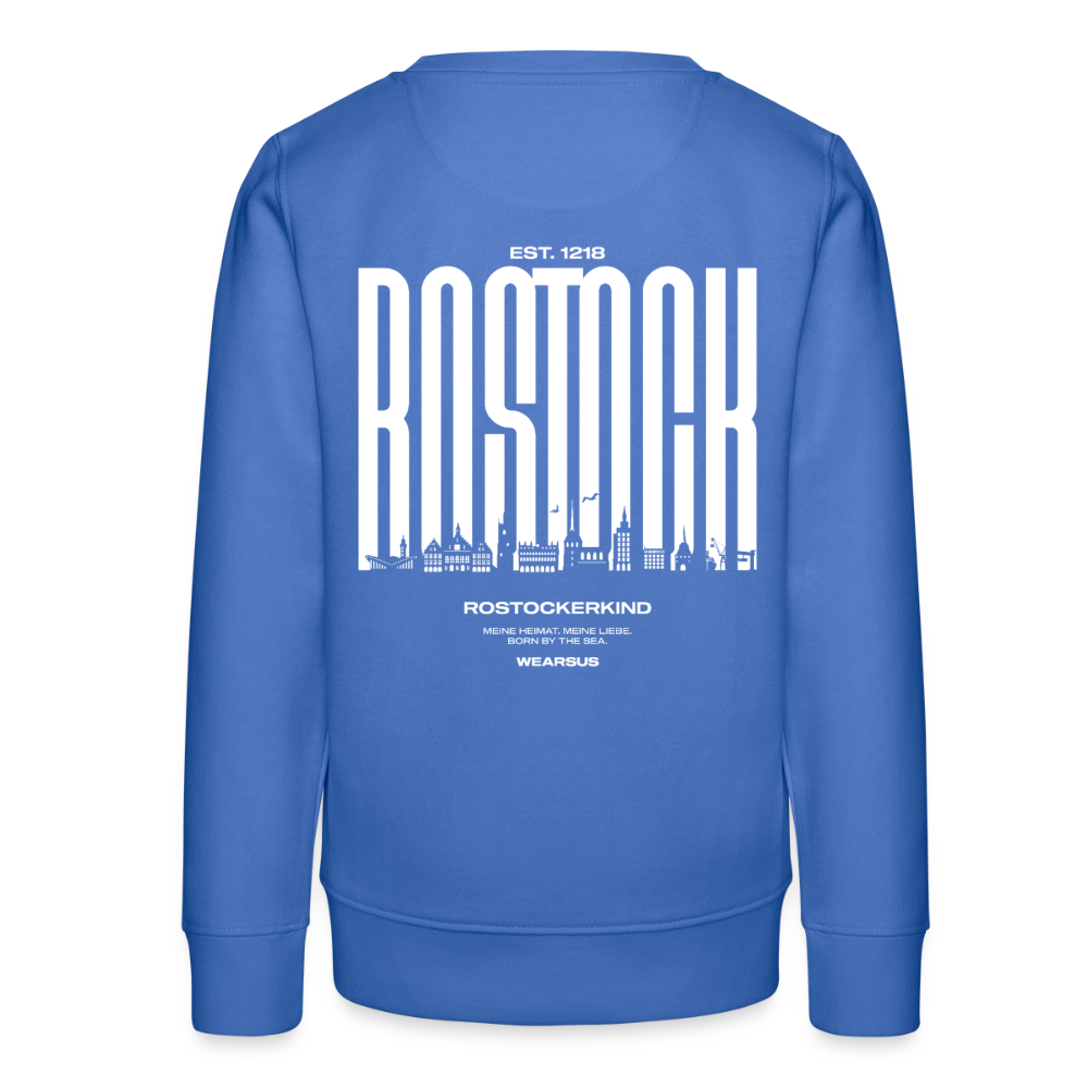 Rostock 'Rostockerkind' Bio Sweatshirt Kinder 9-13 Jahre Back Print - carolina Blue