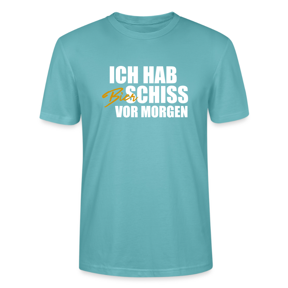 Unisex Sprüche T-Shirt 'Ich hab Bierschiss vor morgen' - Pastelltürkis