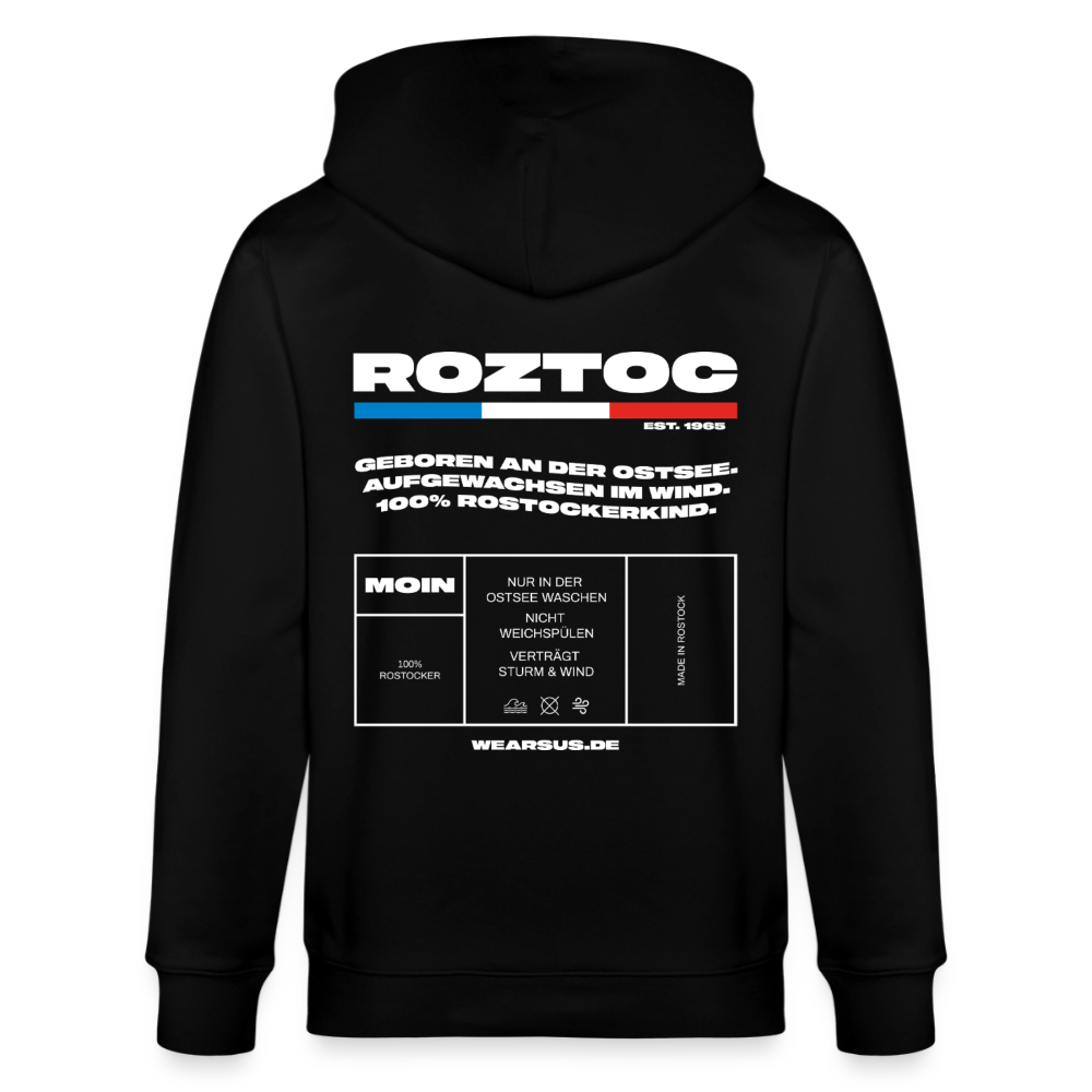 Rostock 'ROZTOC' Edition Bio Zip Hoodie Herren - Schwarz