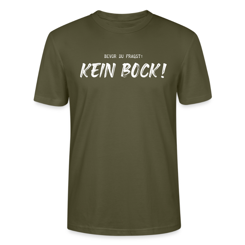 Unisex Sprüche T-Shirt 'Bevor du fragst. Kein Bock!' - Khaki