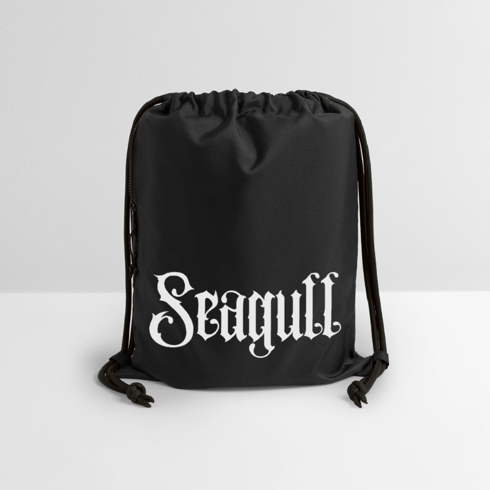 Rostock 'SEAGULL' Turnbeutel aus Recycling-Material mit SEAGULL Schriftzug - Schwarz