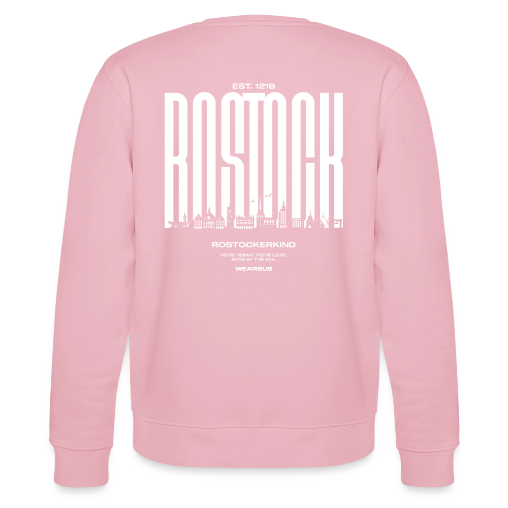 Rostock 'Rostockerkind' Bio Sweatshirt Unisex Back Print - Hellrosa