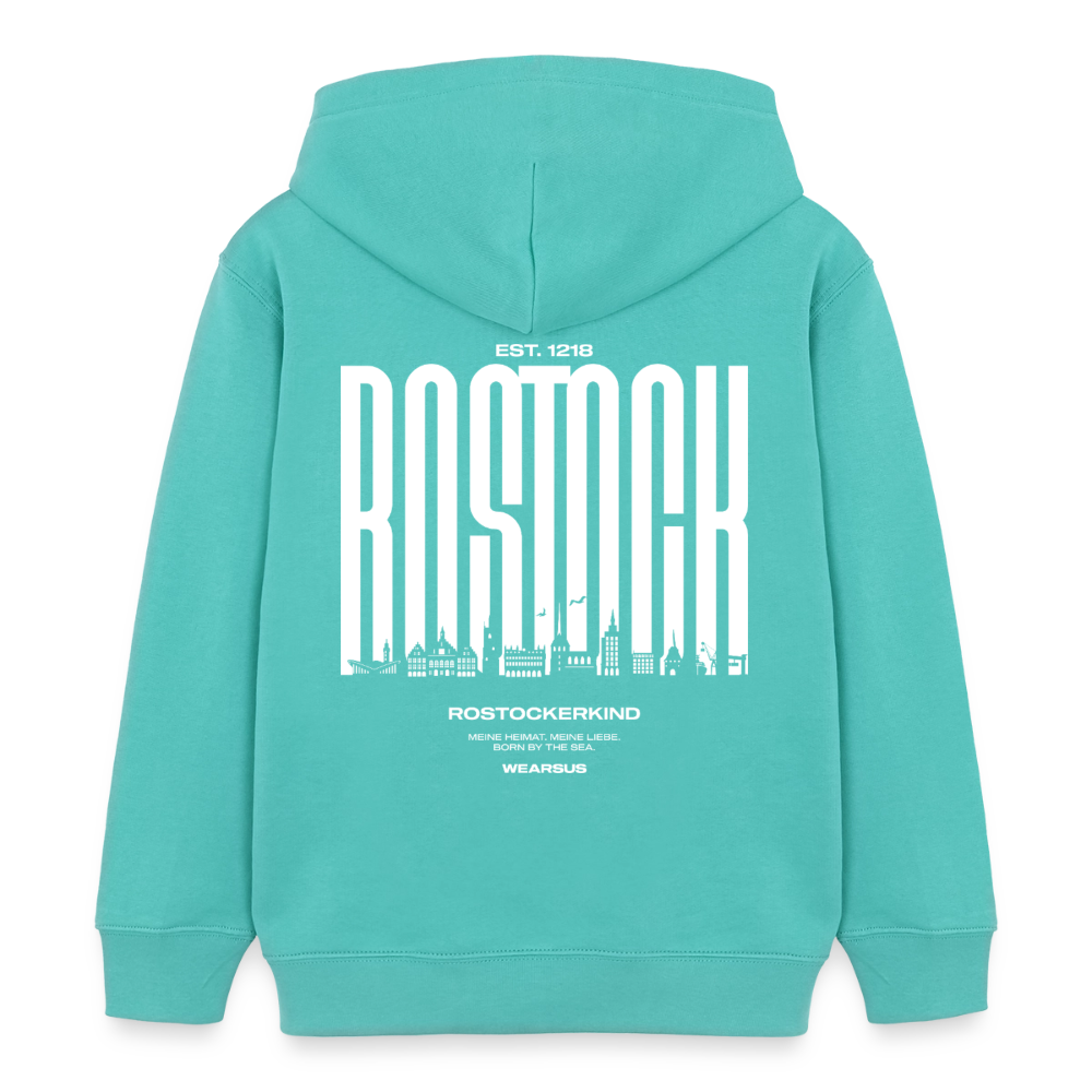 Rostock 'Rostockerkind' Bio Sweatshirt Kinder 3-8 Jahre Front Print - Poolblau